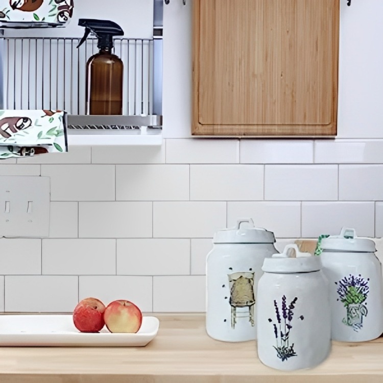 Stoneware Kitchen Canisters Set